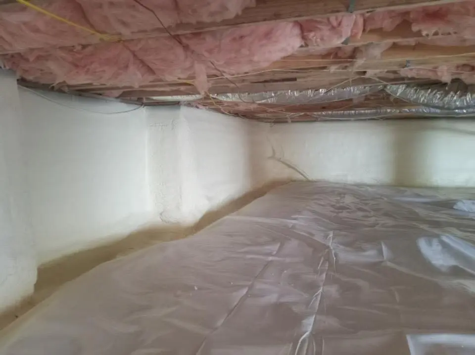 Crawl space encapsulation with closed-cell spray foam for Roof Leak Repair in Loyalsock